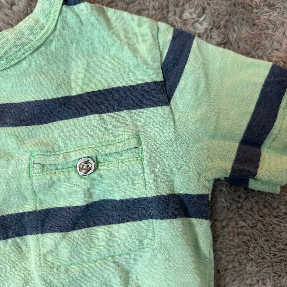 Baby Gap Toddler 12-18 Months Green Blue Stripe T Shirt Boys